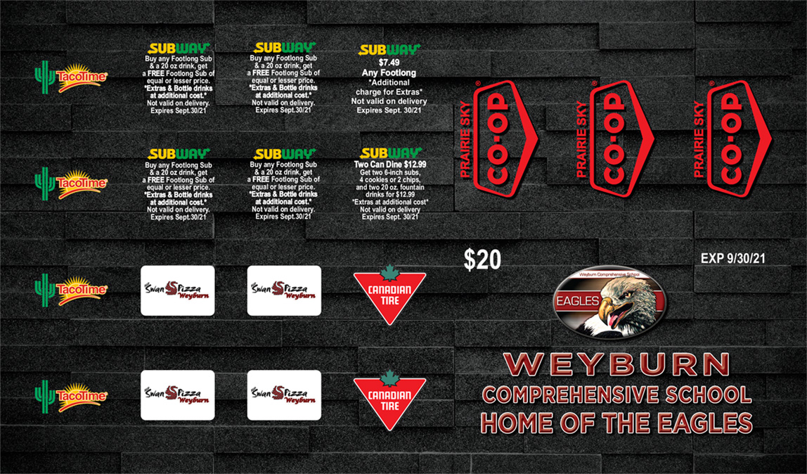 Weyburn Comprehensive School Discount Card
