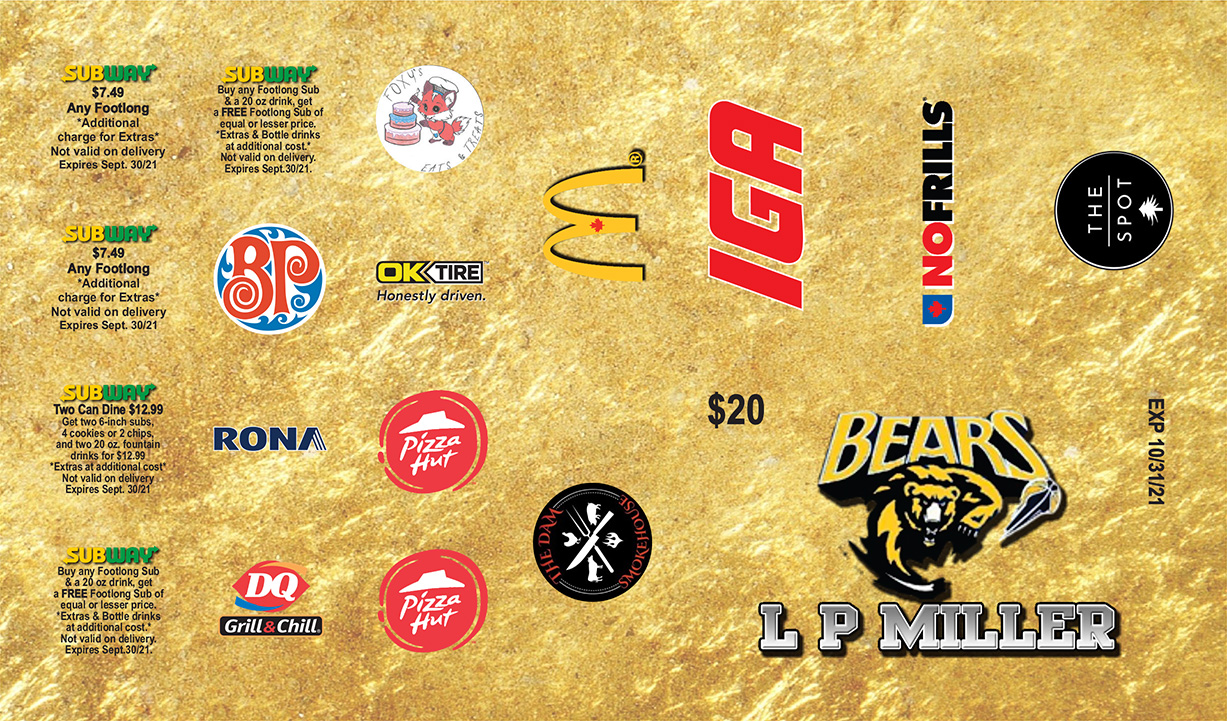 L P Miller Bears Discount Card